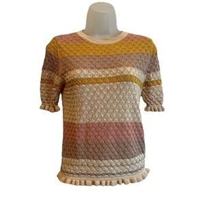 Current Air Short Sleeve Multicolored Sweater Size Medium